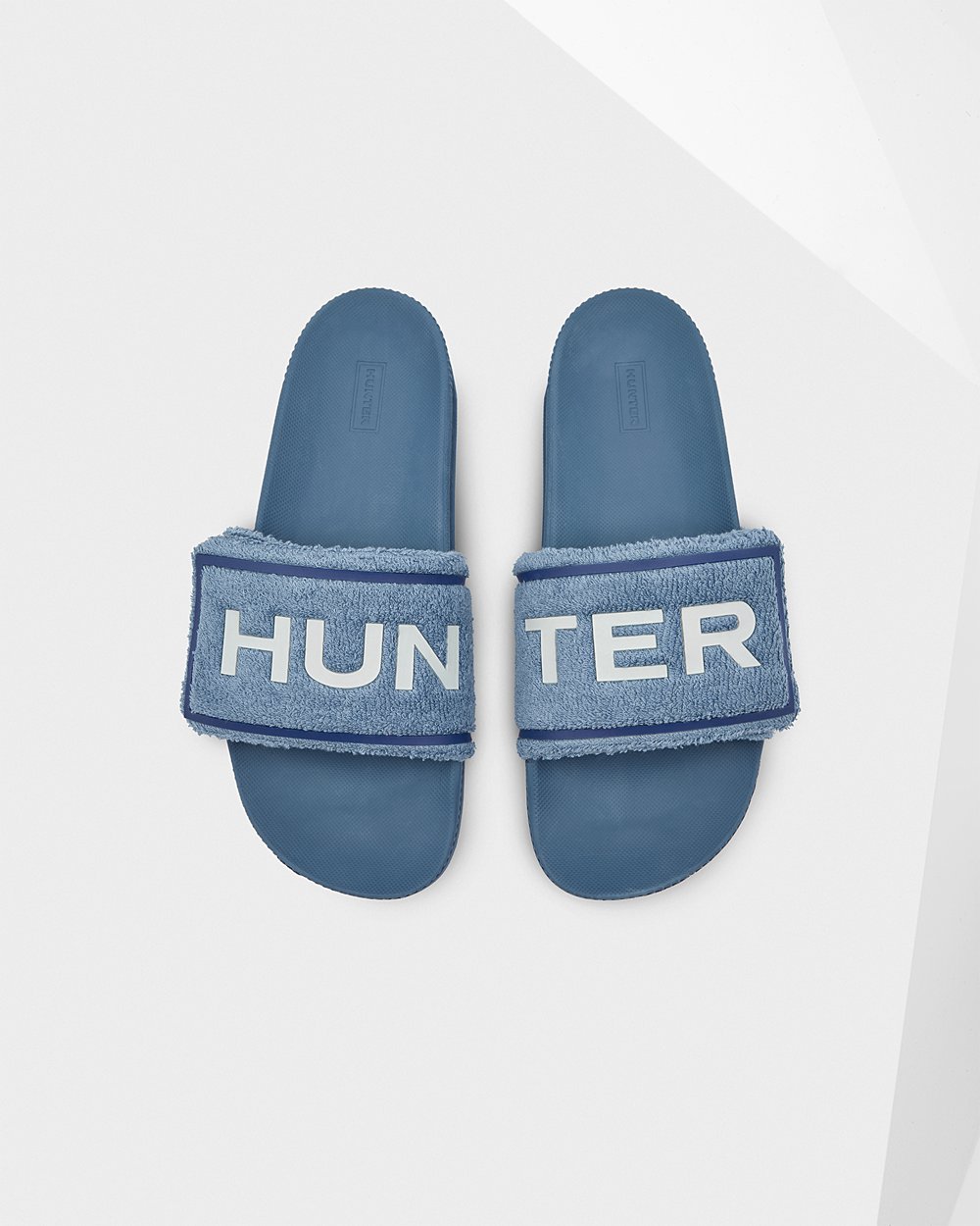 Hunter Hombre Original Terry Towelling Logo Adjustable - Chanclas Azules - 195-KCRZBL